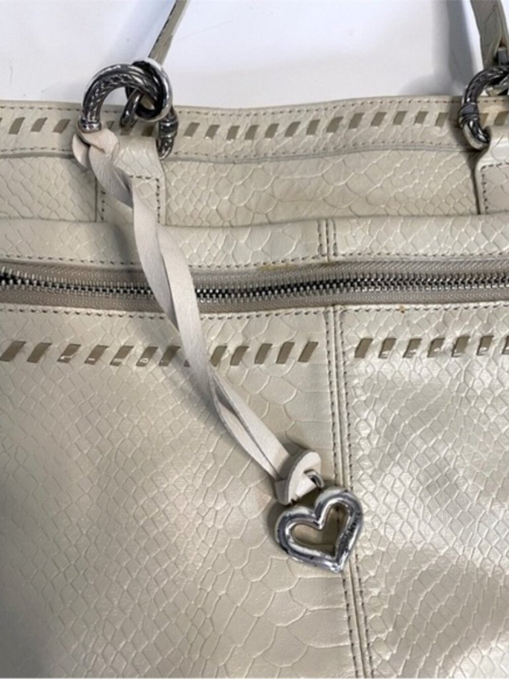 Brighton Handbag Purse Pyton Lace Collection Snake Skin Leather Shoulder Bag - Picture 7 of 15